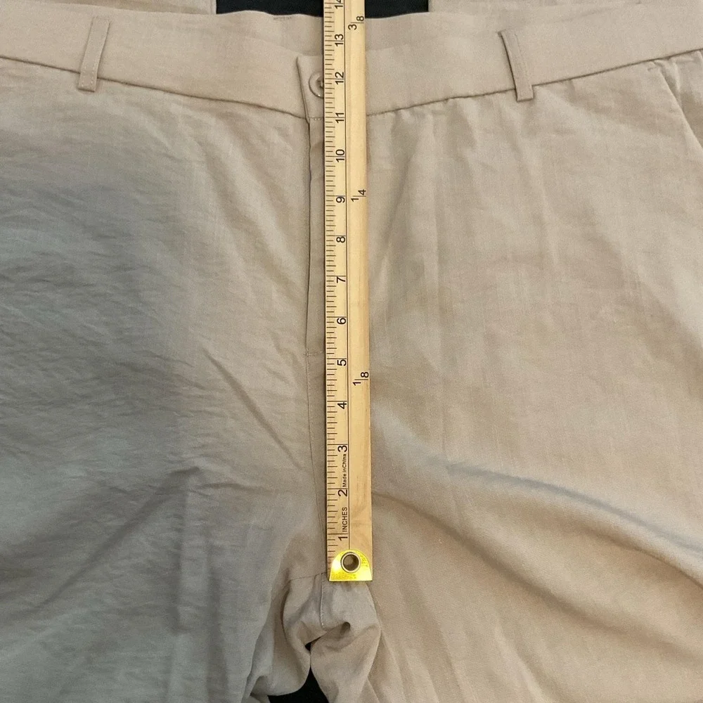 LIBIN Pants Mens 40x30 Beige Rayon Flat Front Lightweight Stretch Chino NWT